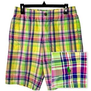 Vintage Polo Ralph Lauren Swim Trunks Men’s Medium Madras Plaid Board Shorts